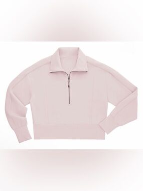 Women’s Light Pink Half-Zip Turtleneck Pullover Sweater Sz L